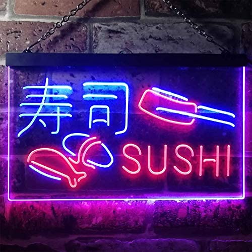 Japanese Food Sushi Dual LED Neon Light Sign